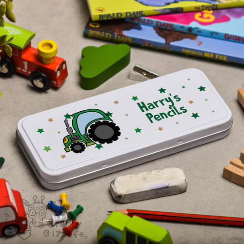 Personalised Tractor Pencil Tin