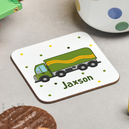 Personalised Lorry Coaster