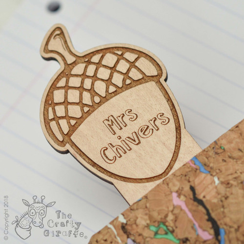 Personalised Acorn Bookmark