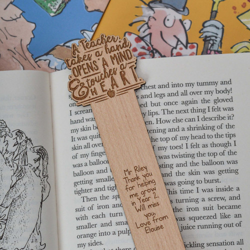 Personalised A teacher takes a childs hand Bookmark