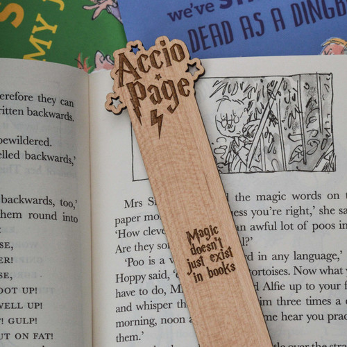 Buy Personalised Accio Page Bookmark From The Crafty Giraffe, the home of unique and affordable gifts for loved ones...