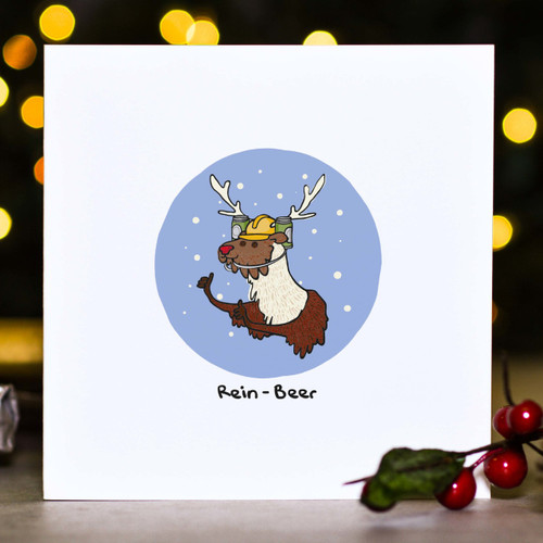 Buy Rein-Beer Christmas Card From The Crafty Giraffe, the home of unique and affordable gifts for loved ones...