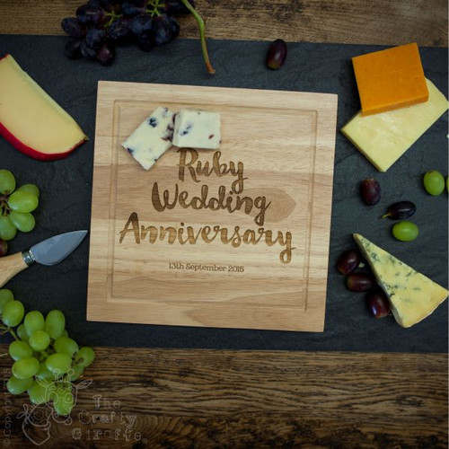 Personalised Wooden Cheese board with Knives