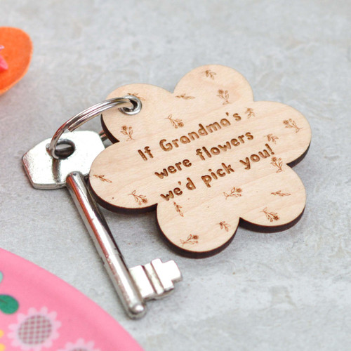 Personalised If Grandmas were flowers Keyring