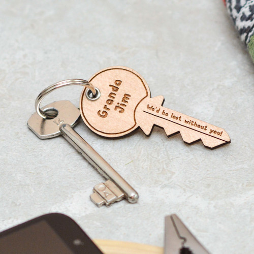 Personalised We'd be lost without you Fathers Day Keyring