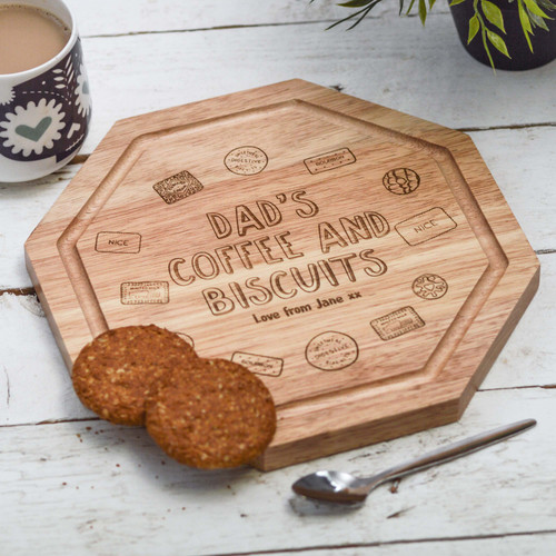 Personalised - Coffee and Biscuits Board For Him