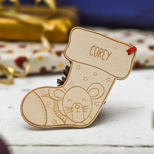 Personalised Mouse Stocking Decoration