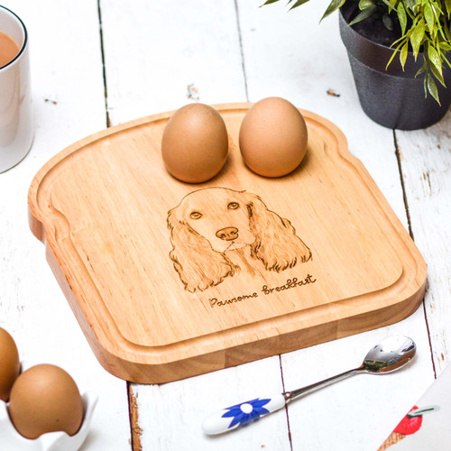 Personalised Breakfast Egg Board - Cocker Spaniel