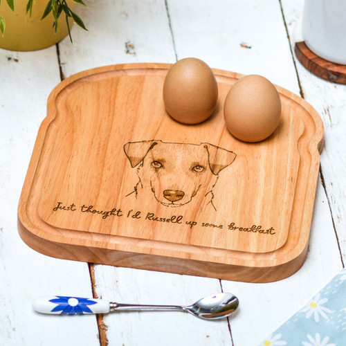 Personalised Breakfast Egg Board - Jack Russell