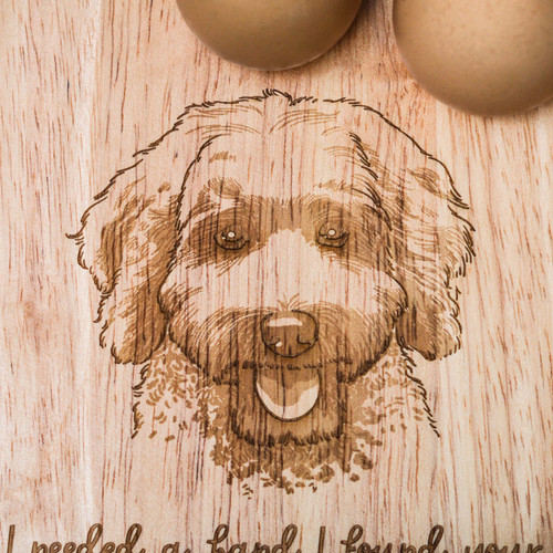 Personalised Breakfast Egg Board - Labradoodle