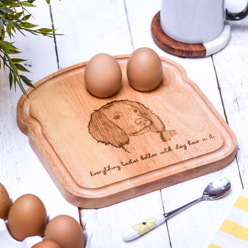 Personalised Breakfast Egg Board - Springer Spaniel