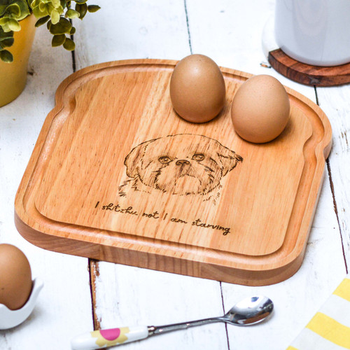 Personalised Breakfast Egg Board - Shih Tzu