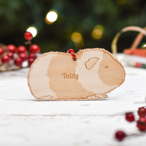 Personalised Teddy Guinea Pig Decoration