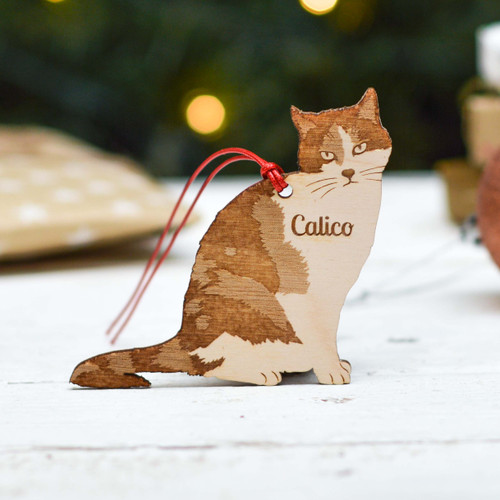 Personalised Calico Cat Decoration
