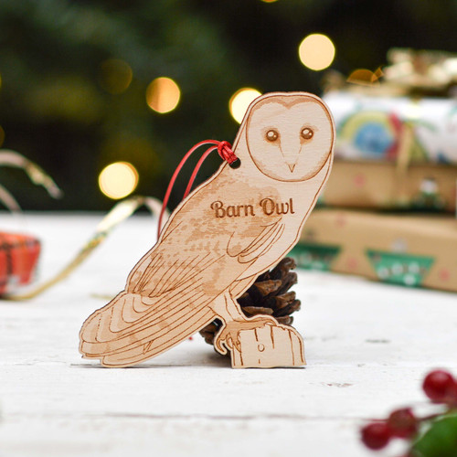 Personalised Barn Owl Bird Decoration