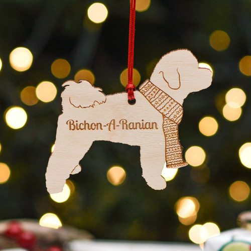 Personalised Bichon-A-Ranian Dog Decoration