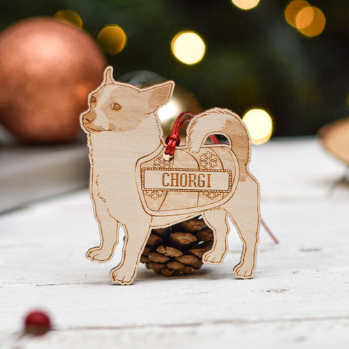 Personalised Chorgi Dog Decoration