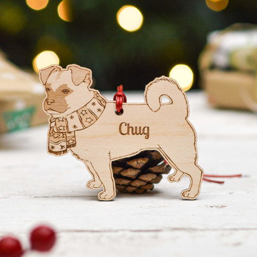 Personalised Chug Dog Decoration