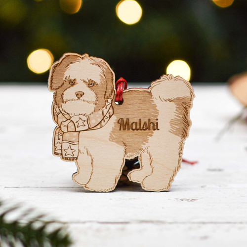 Personalised Malshi Dog Decoration