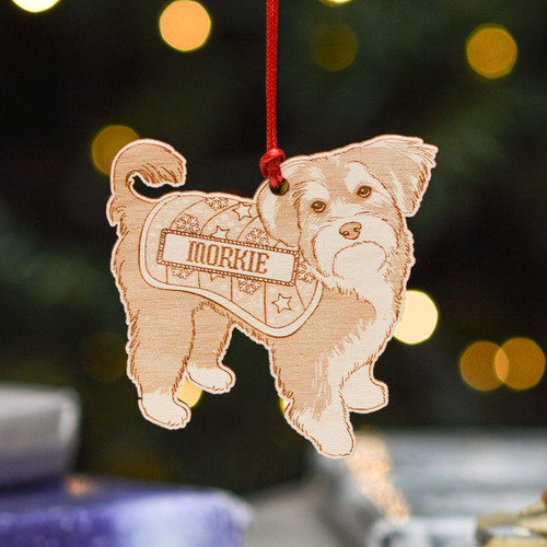 Personalised Morkie Dog Decoration