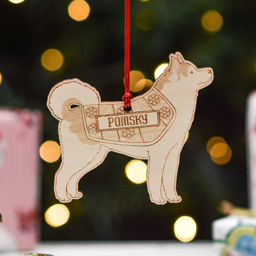 Personalised Pomsky Dog Decoration