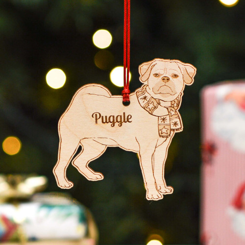 Personalised Puggle Dog Decoration