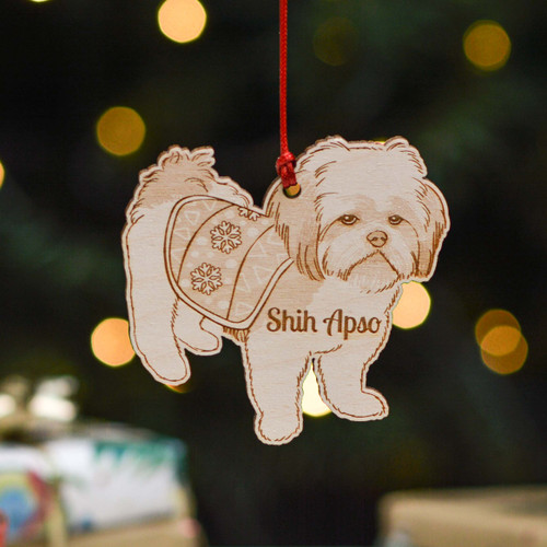 Personalised Shih Apso Dog Decoration