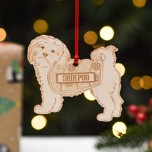 Personalised Shihpoo Dog Decoration