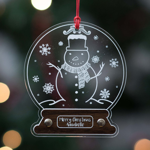 Personalised Snowman Snow Globe Decoration The Crafty Giraffe