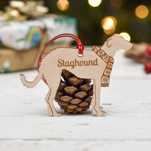 Personalised Staghound Dog Decoration