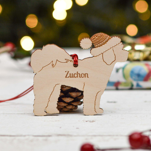 Personalised Zuchon Dog Decoration