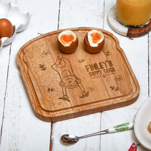 Personalised Breakfast Egg Board - Monkey