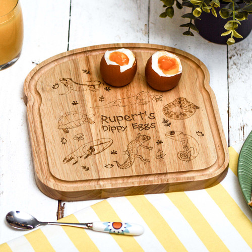 Personalised Breakfast Egg Board - Reptiles