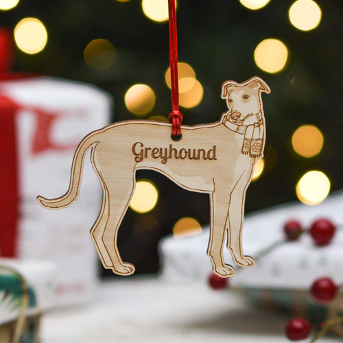 Personalised Greyhound Dog Decoration - Detailed