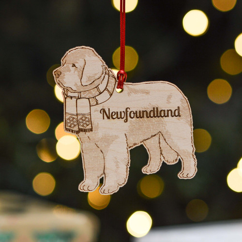 Personalised Newfoundland Dog Decoration - Detailed