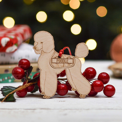 Personalised Poodle Dog Decoration - Detailed