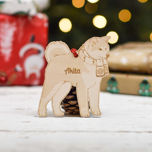 Personalised Akita Dog Decoration - Detailed