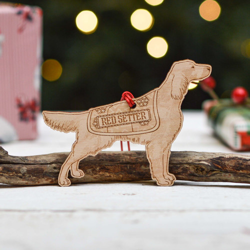 Personalised Red Setter Dog Decoration - Detailed