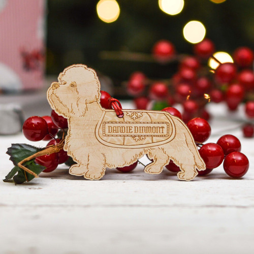 Personalised Dandie Dinmont Terrier Dog Decoration - Detailed
