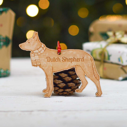 Personalised Dutch Shepherd Dog Decoration - Detailed