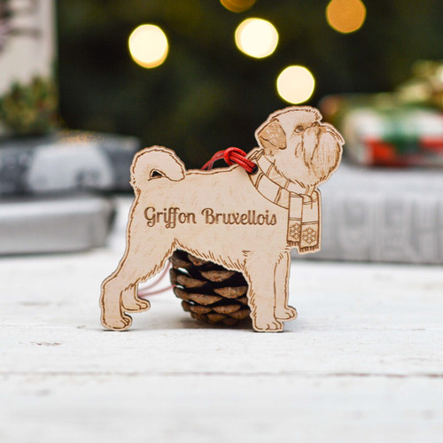 Personalised Griffon Bruxellois Dog Decoration - Detailed