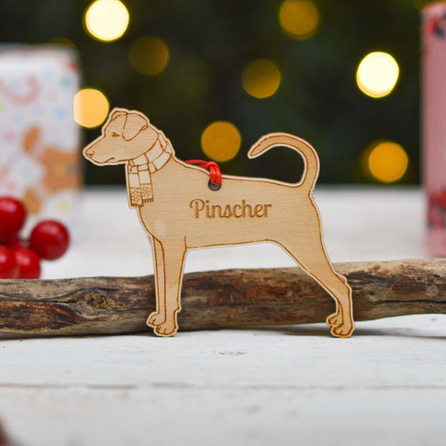 Personalised Pinscher - Floppy ears Dog Decoration - Detailed