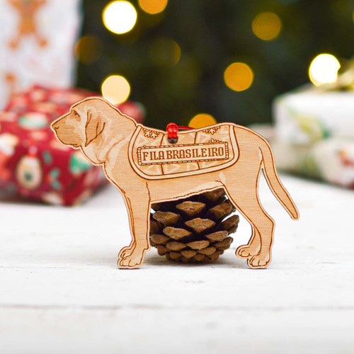 Personalised Fila Brasileiro Dog Decoration - Detailed