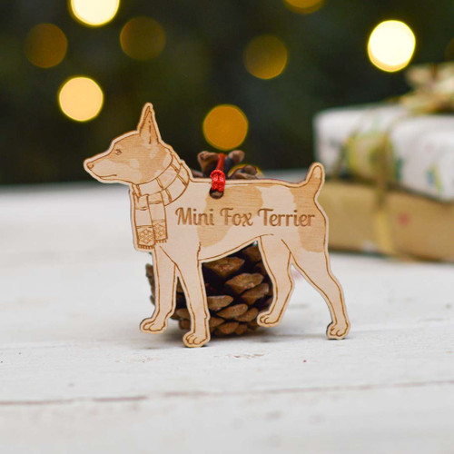 Personalised Mini Fox Terrier Dog Decoration - Detailed