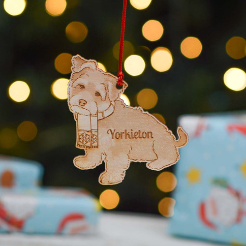 Personalised Yorkieton Dog Decoration - Detailed