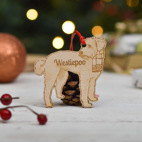 Personalised Westiepoo Dog Decoration - Detailed