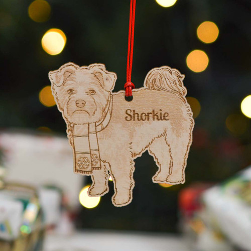 Personalised Shorkie 2 Dog Decoration - Detailed