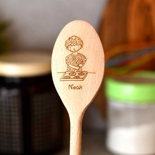 Personalised Character Wooden Spoon - Boy