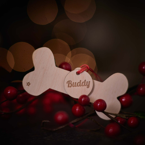 Personalised Dog Bone Decoration