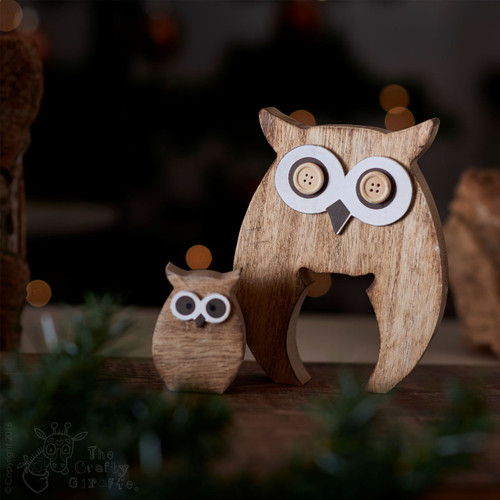 Standing Wooden Owl